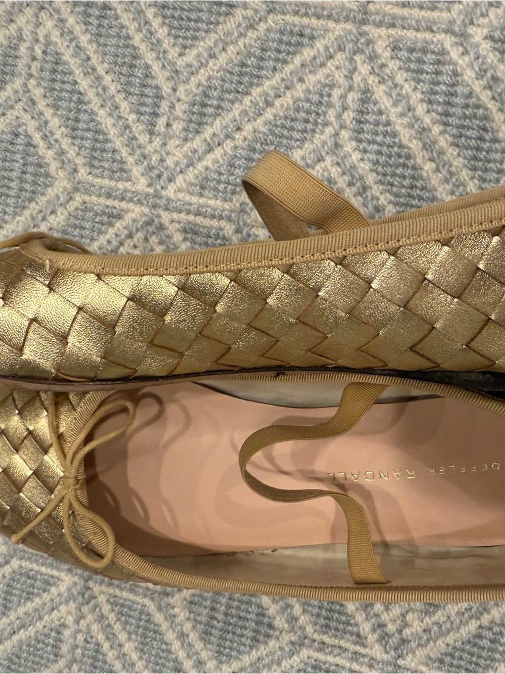 Loeffler Randall Metallic Gold Woven Ballet Flats - Picture 4 of 7